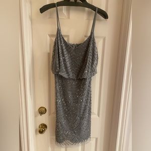 Beautiful Size 10 Adrianna Papell beaded blouson short dress!!!